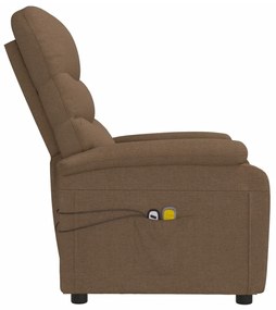 vidaXL Πολυθρόνα Μασάζ Ηλεκτρική Καφέ Υφασμάτινη