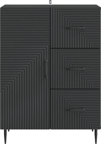 vidaXL Πλαϊνό γραφείο Μαύρο 66 x 34,5 x 89,5 εκ Επεξεργασμένο Ξύλο