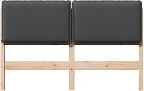 vidaXL Ταπετσαρισμένο κεφαλάρι Φυσικό και Σκούρο Γκρίζο 135 cm