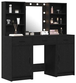 vidaXL Σετ Τραπεζιού Μακιγιάζ 3 pcs Μαύρη δρυς 50 x 41 x 135 εκ