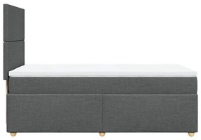 Κρεβάτι Boxspring με Στρώμα Σκούρο Γκρι 90x200 εκ. Υφασμάτινο - Γκρι