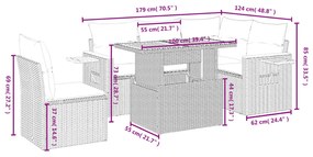 ΣΕΤ ΚΑΝΑΠΕ ΚΗΠΟΥ 6 ΤΕΜ. ΜΠΕΖ ΣΥΝΘΕΤΙΚΟ ΡΑΤΑΝ ΜΕ ΜΑΞΙΛΑΡΙΑ 3273522