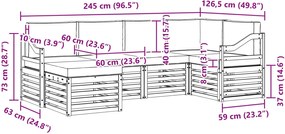 vidaXL Σειρά Καναπέ Εξωτερικού 6 pcs Άσπρο και Ανθρακί Πολυεστέρας