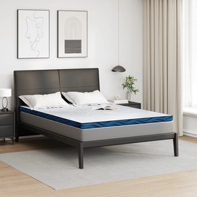 vidaXL Στρώματα με πόρτα Λευκό και Μπλε 140 x 190 cm