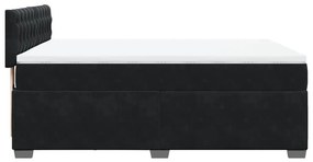 vidaXL Κρεβάτι Boxspring με Στρώμα Μαύρο 160x200 εκ. Βελούδινο