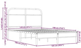 ΠΛΑΙΣΙΟ ΚΡΕΒΑΤΙΟΥ ΧΩΡ. ΣΤΡΩΜΑ ΚΑΦΕ ΔΡΥΣ 120X190 ΕΚ ΕΠ. ΞΥΛΟ 4100461