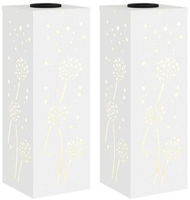 vidaXL Ηλιακό LED Φως Δρόμου 2 pcs Λευκό Κρύο Ρολαρισμένο Χάλυβα