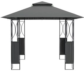 vidaXL Κιόσκι με Οροφή Ανθρακί 300 x 300 x 270 εκ. από Ατσάλι