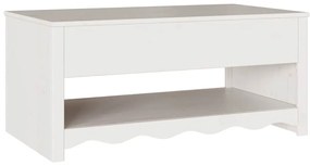 vidaXL Τραπεζάκι σαλονιού Λευκό 99 x 55 x 45 εκ. Μασίφ ξύλο πεύκου
