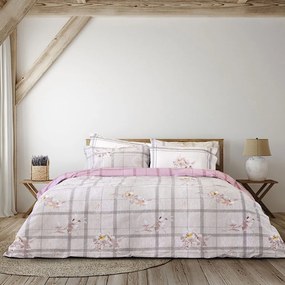 Παπλωματοθήκη Reimon (Σετ 3τμχ) Beige-Pink Nima King Size 240x260cm 100% Cotton