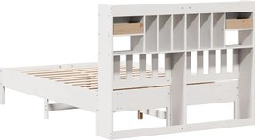 vidaXL Κρεβάτι Βιβλιοθήκη Χωρίς Στρώμα 140x200 εκ Μασίφ Ξύλο Πεύκο