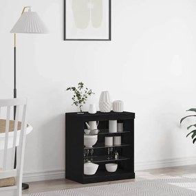 vidaXL Πλαϊνό γραφείο Μαύρη Οξυά 60.5 x 37 x 67 εκ Επεξεργασμένο ξύλο