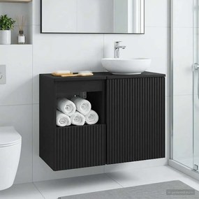 vidaXL Ντουλάπι Μπάνιου Μαύρο 30 x 35 x 50 εκ. Επεξεργασμένο Ξύλο