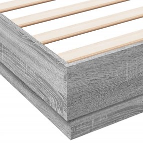 vidaXL Πλαίσιο Κρεβατιού Γκρι Sonoma 150x200 εκ. Επεξεργασμένο Ξύλο