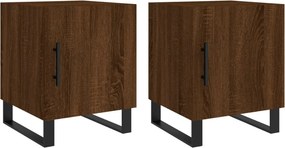 vidaXL Κομοδίνα 2 τεμ. Καφέ Δρυς 40 x 40 x 50 εκ. από Επεξεργ. Ξύλο