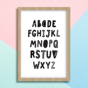 Παιδικό Πόστερ Αγγλικό Αλφάβητο KD163 22x31cm Λευκό Κάδρο PVC (με πόστερ)