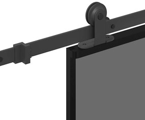 vidaXL Συρόμενη πόρτα με σετ υλικού 102,5x205 cm από γυαλί&Αλουμίνιο