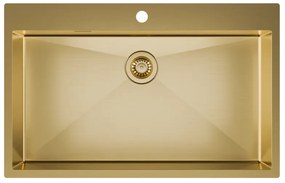 Helika Terra 100M Ένθετος Ανοξείδωτος Νεροχύτης 79x50.5mm PVD Gold