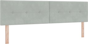 vidaXL Κρεβάτι Box Spring με Στρώμα και LED Ανοιχτό γκρι 180 x 200 cm