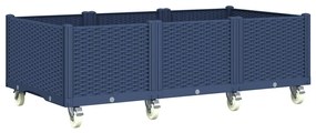 vidaXL Ζαρντινιέρα Κήπου με Πόδια Μπλε Γκρι 150x80x54 εκ. Πολυπροπυλένιο