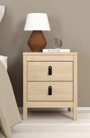 Madrid κομοδίνο με 2 συρτάρια 43,8x38,4x54,1εκ. Jackson Hickory