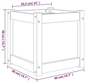 Ζαρντινιέρα 40 x 40 x 40 εκ. από Μασίφ Ξύλο Πεύκου - Καφέ