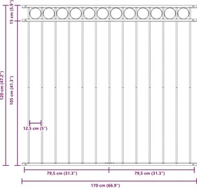 vidaXL Πάνελ Περίφραξης ASSEN Ατσάλινο 163x120 εκ. Μαύρο