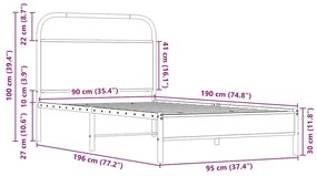 ΠΛΑΙΣΙΟ ΚΡΕΒΑΤΙΟΥ ΧΩΡ. ΣΤΡΩΜΑ SONOMA ΔΡΥΣ 90X190 ΕΚ ΕΠΕΞ. ΞΥΛΟ 4100402