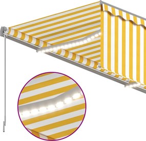 vidaXL Χειροκίνητη τέντα με ηλιακό LED 3,5 x 2,5 m