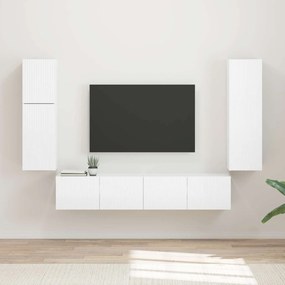 vidaXL Σετ επίπλου τηλεόρασης 4 pcs Υψηλής γυαλάδας λευκό