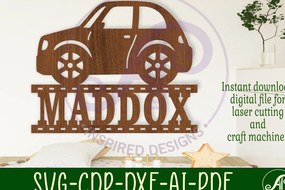 Σετ των 3 Intra απο ξύλο plywood 3mm-4mm πάχος Sign Name Car Δίασταση 6x6 cm INTRAFABR-108264343