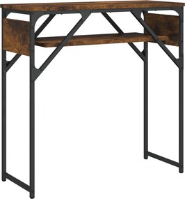 vidaXL Τραπέζι Κονσόλα με Ράφι Καπνιστή Δρυς 75x30x75 εκ. Επεξ. Ξύλο