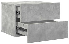 vidaXL Κομοδίνα 2 τεμ. Γκρι Σκυροδέματος 40x30x30 εκ. από Επεξ. Ξύλο