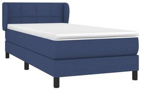 Κρεβάτι Boxspring με Στρώμα Μπλε 90x200 εκ.Υφασμάτινο 3126219