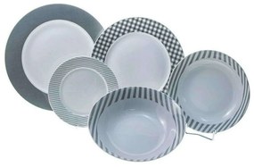 Σερβίτσιο Πιάτα Φαγητού Fino (Σετ 20Τμχ) 15.103.40 White-Grey Cryspo Trio 20 τμχ Porcelain
