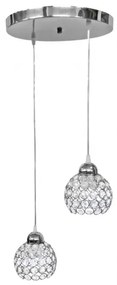 Φωτιστικό οροφής ''CAROLINA NEW'' chrome-νίκελ 2φωτο Φ15 Ε27 100-03729