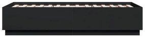 vidaXL Πλαίσιο Κρεβατιού με LED Μαύρο 90x190 εκ. Επεξ. Ξύλο