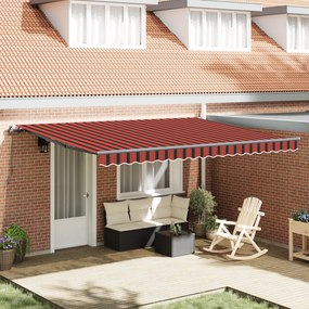 vidaXL Χειροκίνητη Τέντα πορτοκαλί και καφέ 450 x 350 εκ ύφασμα