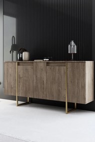 Κονσόλα Καρυδί / Χρυσό FODREA 160x35x80