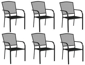 vidaXL Σετ Τραπεζαρίας Κήπου 7 Τεμαχίων Ανθρακί από Ατσάλι