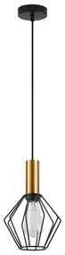 SE21-GM-4-GR1 ADEPT TUBE Gold Matt Pendant Black Metal Grid+