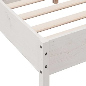 vidaXL Σκελετός Κρεβ. Χωρίς Στρώμα Λευκό 150x200 εκ Μασίφ Πεύκο