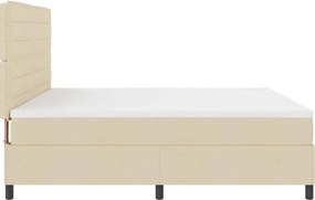 vidaXL Κρεβάτι με ελατήρια με στρώμα Κρεμ 200 x 200 cm ύφασμα