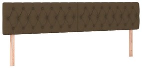 vidaXL Κρεβάτι Boxspring με Στρώμα Σκούρο Καφέ 200x200 εκ. Υφασμάτινο