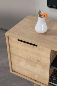 Έπιπλο Τηλεόρασης Sapphire Δρυς / Ανθρακί POTAFE 130x35x18