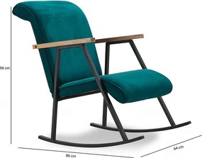 Κουνιστή Πολυθρόνα Πετρόλ Μπλε YOKA 86x64x96