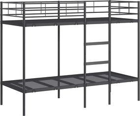 vidaXL Κουκέτα χωρίς στρώμα Μαύρο 75x190 cm Ατσάλι