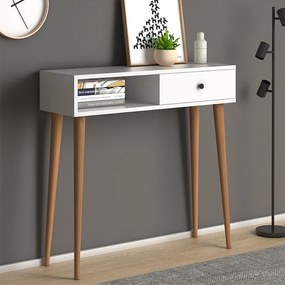 Κονσόλα Napoli Megapap χρώμα λευκό 90x29x88εκ.