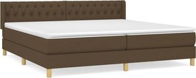 vidaXL Κρεβάτι Boxspring με Στρώμα Σκούρο Καφέ 200x200 εκ. Υφασμάτινο