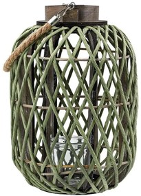 Φανάρι 726-125-021 22x33cm Green Ψάθα